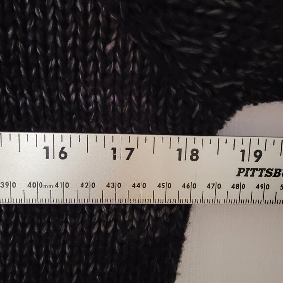 VTG Forever 21 Womens Sweater Cable Knit Asymmetric Zipper Size L Gray Black - Picture 8 of 15